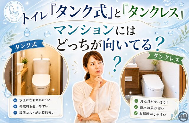 トイレ「タンク式」と「タンクレス」マンションにはどっちが向いてる？