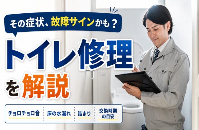 【トイレ修理】チョロチョロ音・床の水漏れ・詰まり・交換時期の目安までわかりやすく紹介